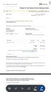 אישור הפקדה לפייפאל איטורו משנת 2016 הוכחת וותק בקריפטו