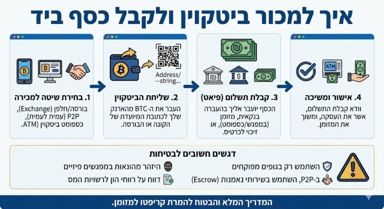 איך למכור ביטקוין ולקבל כסף ביד