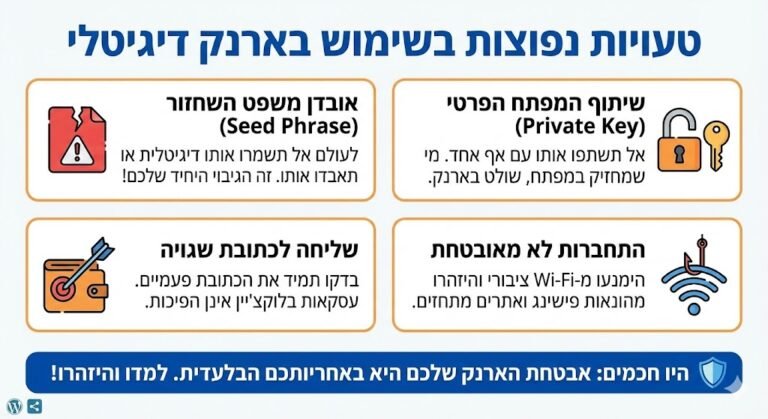 טעויות נפוצות בשימוש בארנק דיגיטלי