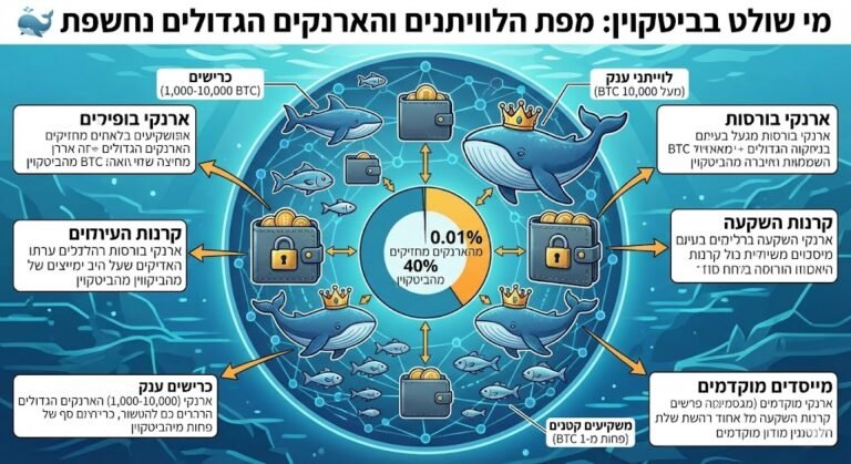 מי שולט בביטקוין מפת הלווייתנים והארנקים הגדולים נחשפת