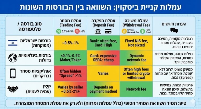 עמלות קניית ביטקוין