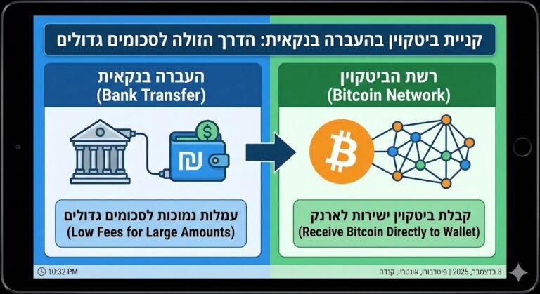 קניית ביטקוין בהעברה בנקאית
